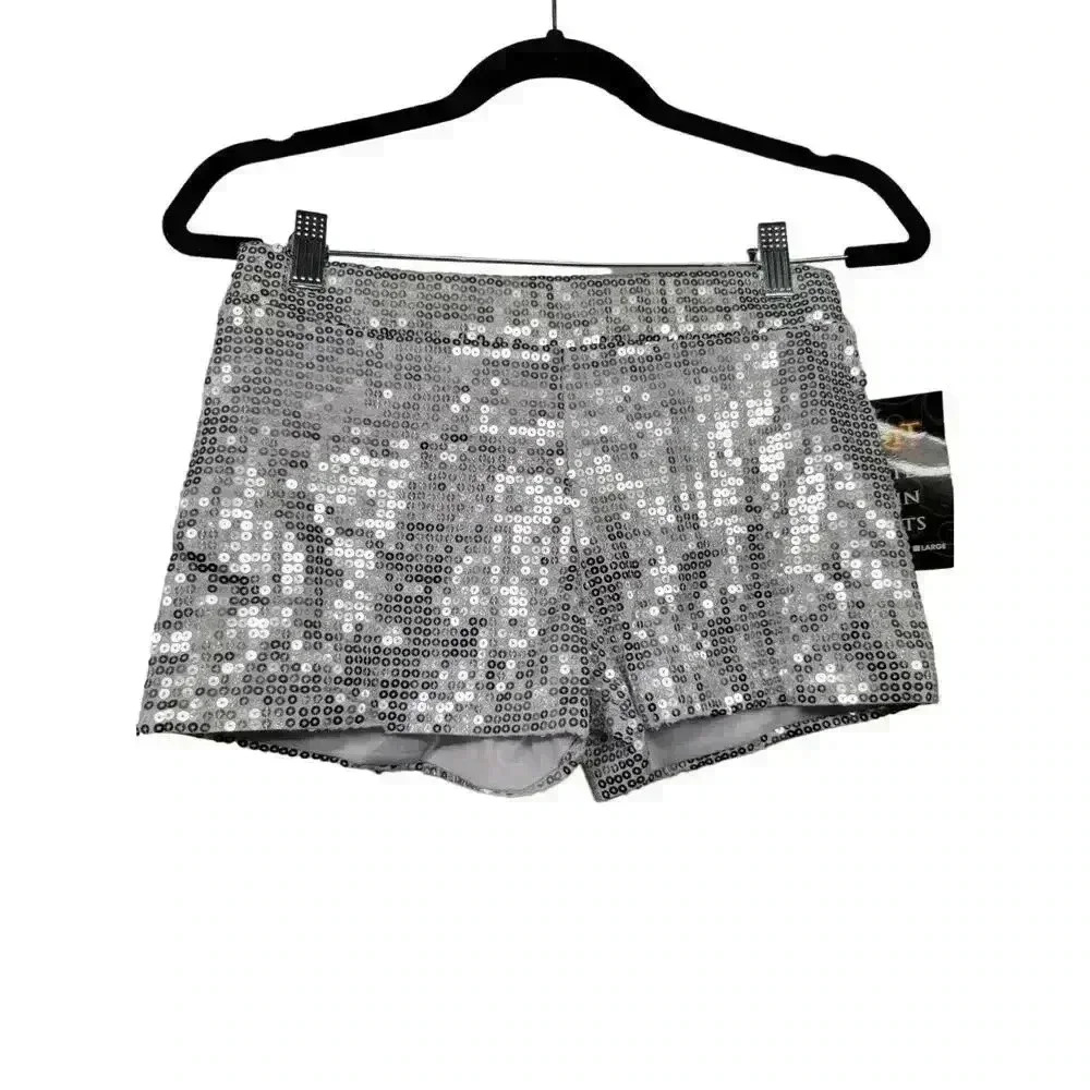 Silver sequin shorts